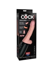 King Cock - Plus Tripla Minaccia Pelle Chiara - KING COCK PLUS - Vibratori Realistici | erosidea.com