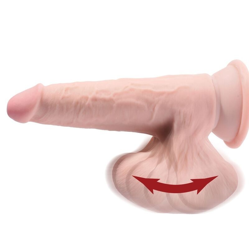King Cock - Plus 3D Dildo Sfere Oscillanti 24.5 Cm Pelle Chiara - KING COCK PLUS - Dildo Realistici | erosidea.com