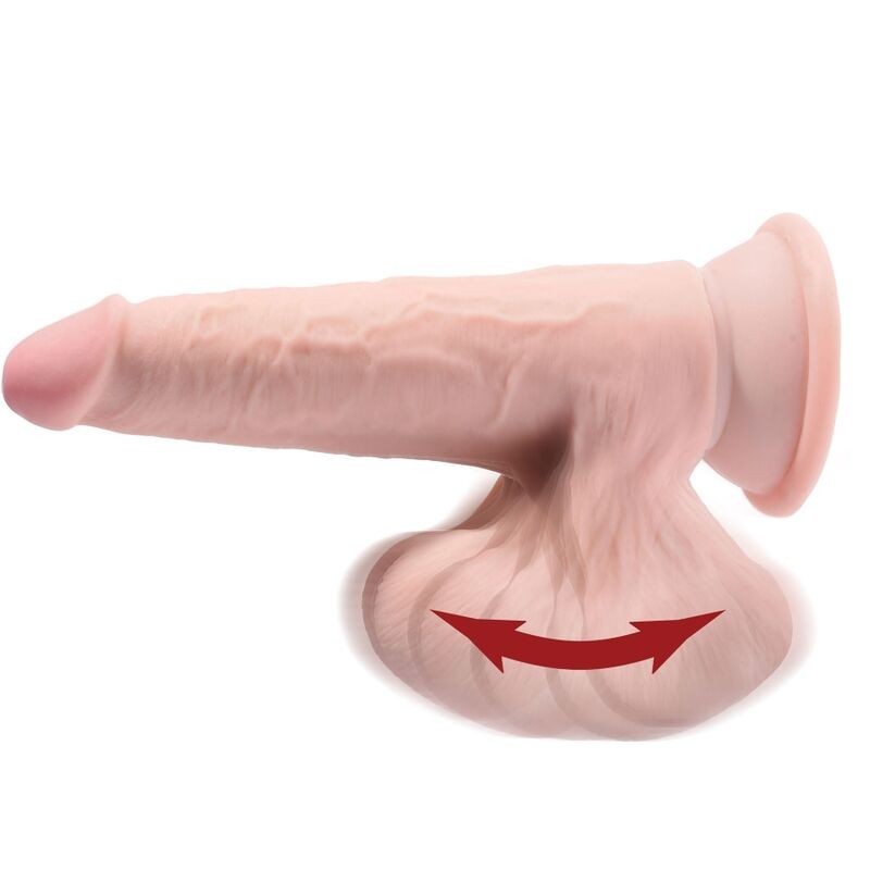 King Cock - Plus 3D Dildo Sfere Oscillanti 15.2 Cm Pelle Chiara - KING COCK PLUS - Dildo Realistici | erosidea.com