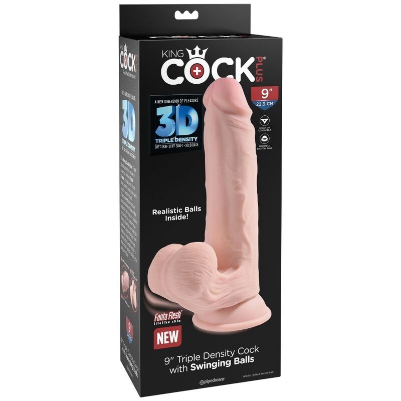 King Cock - Plus 3D Dildo Sfere Oscillanti 20.3 Cm - KING COCK PLUS - Dildo Realistici | erosidea.com