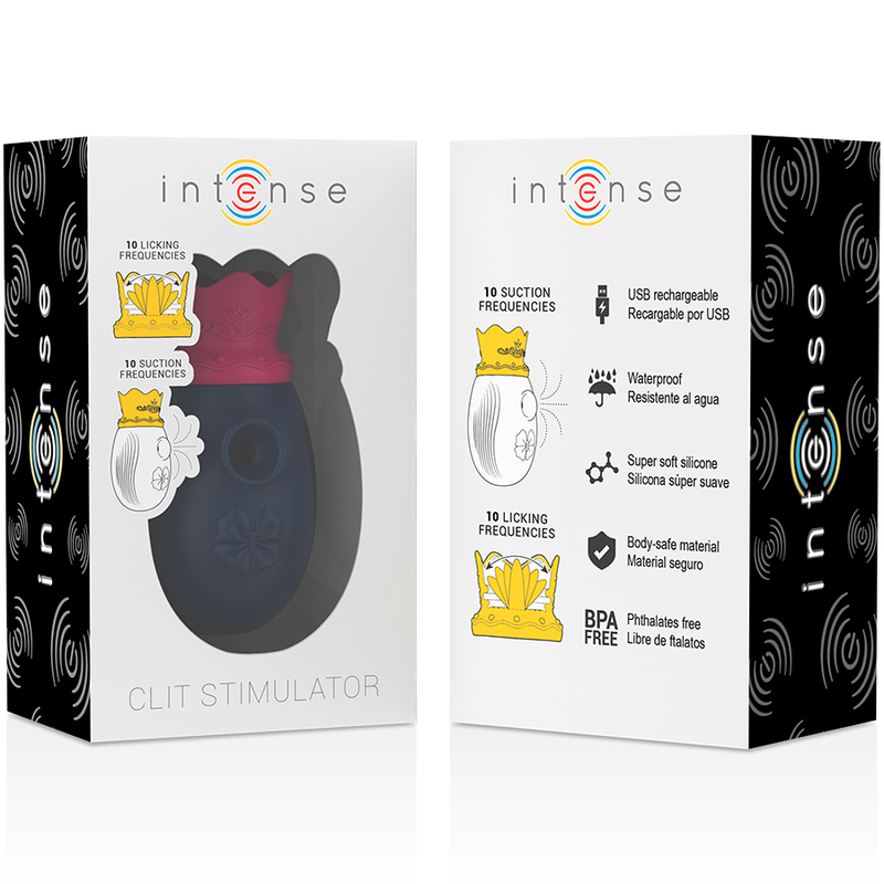 Intense - Stimolatore Del Clitoride 10 Frequenze Di Leccata E Aspirazione - Blu - INTENSE - Succhia Clitoride | erosidea.com