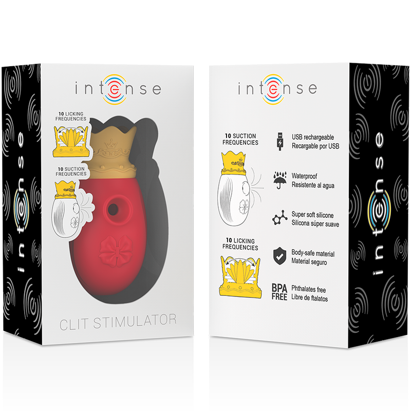 Intense - Stimolatore Del Clitoride 10 Frequenze Di Leccata E Aspirazione - Red - INTENSE - Succhia Clitoride | erosidea.com