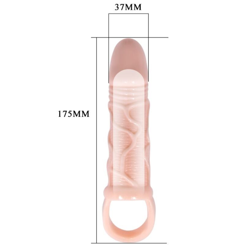 Guaina Estensore Prolunga Del Pene Con Cinghia Per Testicoli 13.5 Cm - BAILE FOR HIM - Guaine e Prolunghe | erosidea.com