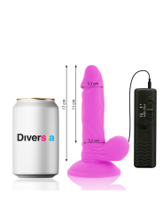 Diversia - Dildo Vibrante Flessibile 17 Cm - Viola - DIVERSIA - Vibratori Classici | erosidea.com