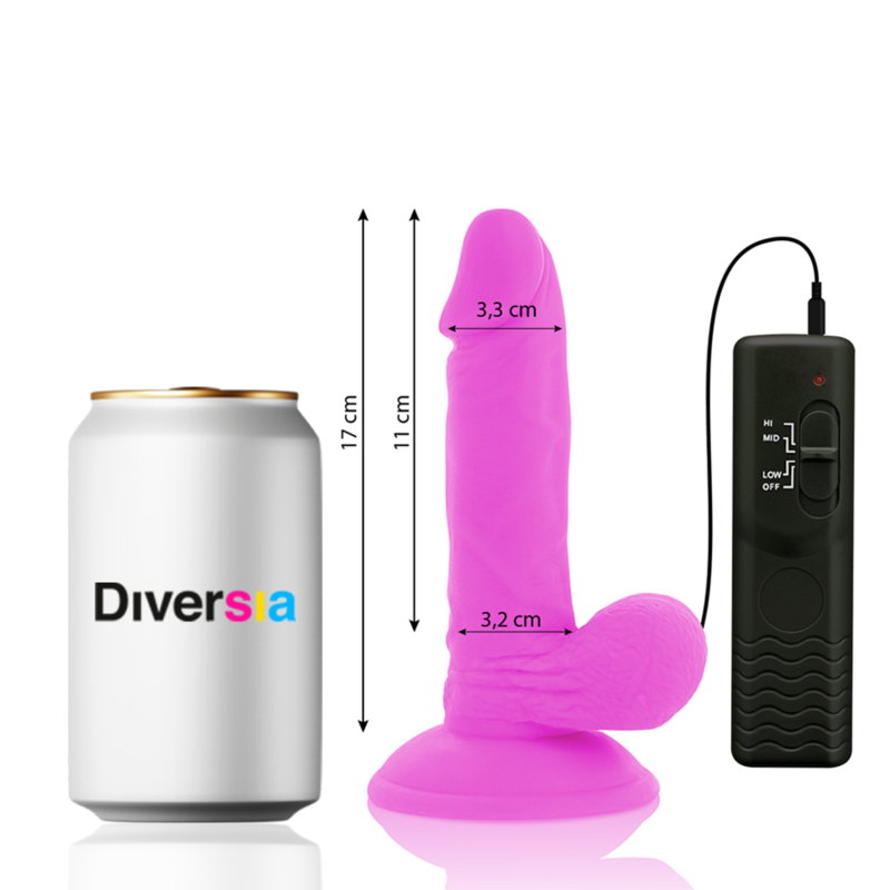Diversia - Dildo Vibrante Flessibile 17 Cm - Viola - DIVERSIA - Vibratori Classici | erosidea.com