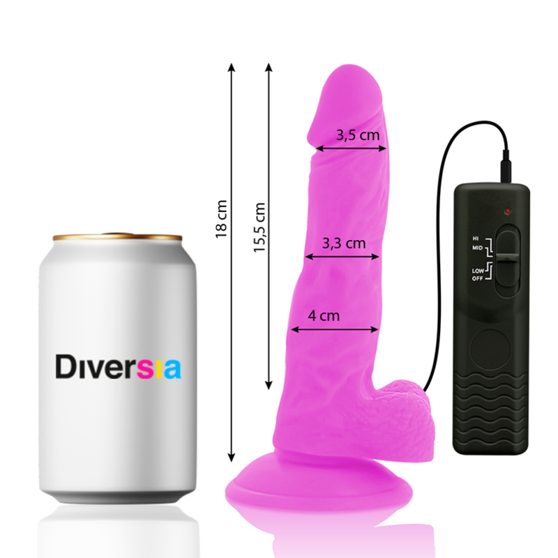 Diversia - Dildo Vibrante Flessibile 18 Cm - Viola - DIVERSIA - Vibratori Classici | erosidea.com