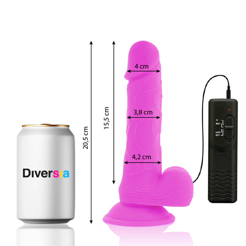 Diversia - Dildo Vibrante Flessibile 205 Cm - Viola - DIVERSIA - Vibratori Classici | erosidea.com