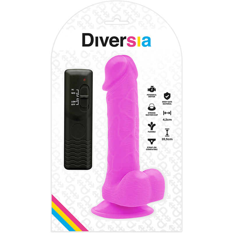 Diversia - Dildo Vibrante Flessibile 205 Cm - Viola - DIVERSIA - Vibratori Classici | erosidea.com