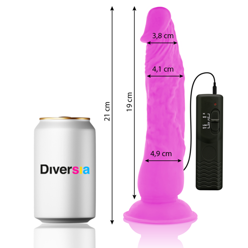 Diversia - Dildo Vibrante Flessibile 21 Cm - Viola - DIVERSIA - Vibratori Classici | erosidea.com