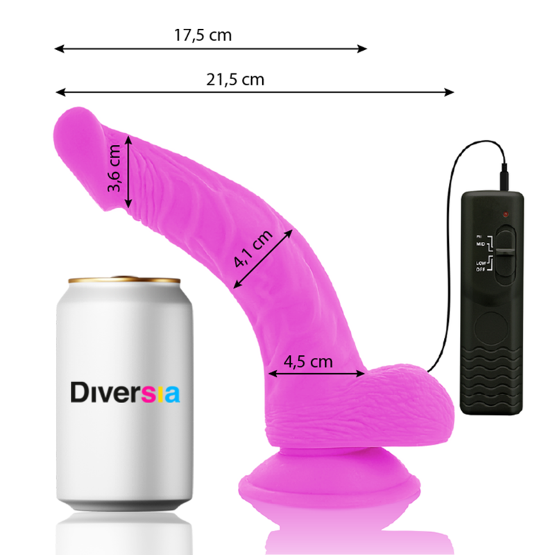 Diversia - Dildo Vibrante Flessibile 215 Cm - Viola - DIVERSIA - Vibratori Classici | erosidea.com