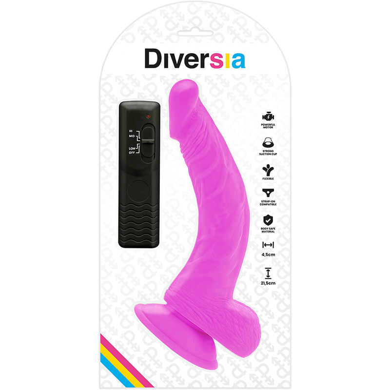 Diversia - Dildo Vibrante Flessibile 215 Cm - Viola - DIVERSIA - Vibratori Classici | erosidea.com