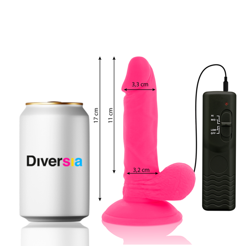 Diversia - Dildo Vibrante Flessibile 17 Cm - Rosa - DIVERSIA - Vibratori Classici | erosidea.com