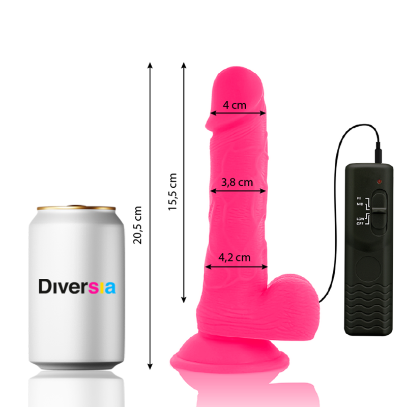 Diversia - Dildo Vibrante Flessibile 205 Cm - Rosa - DIVERSIA - Vibratori Classici | erosidea.com