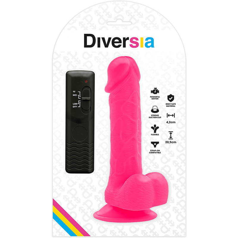 Diversia - Dildo Vibrante Flessibile 205 Cm - Rosa - DIVERSIA - Vibratori Classici | erosidea.com