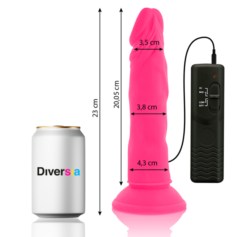 Diversia - Dildo Flessibile Con Vibrazione 23 Cm - Rosa - DIVERSIA - Vibratori Classici | erosidea.com