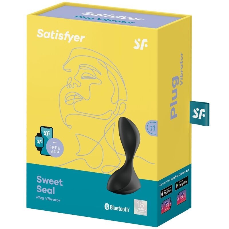 App Tappo Vibrante Sweet Seal Nero - SATISFYER CONNECT - Plug e Catene Anali | erosidea.com