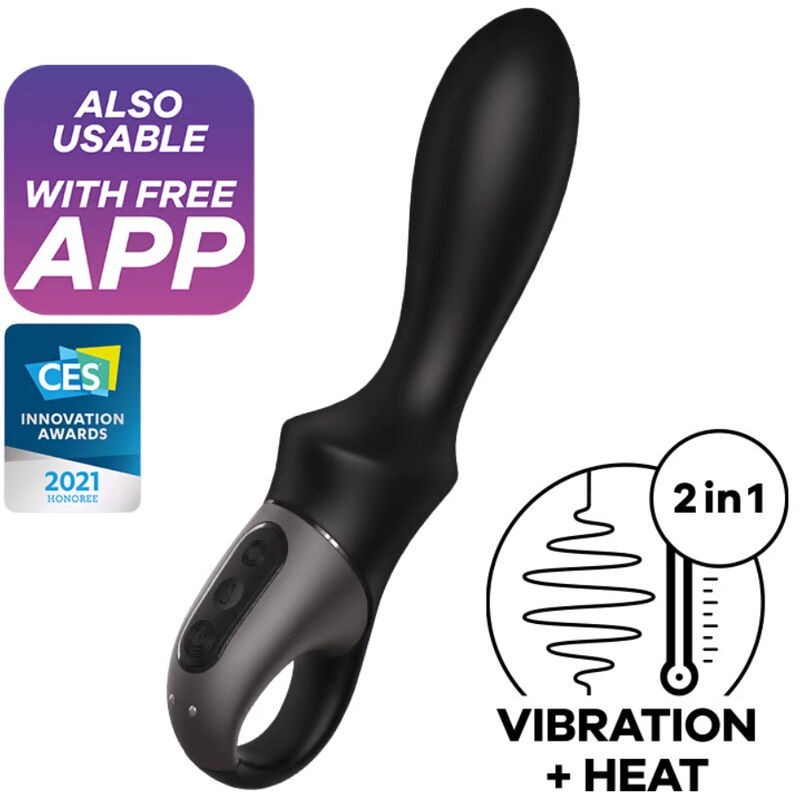 VIBRATORE APP ANALE HEAT CLIMAX NERO - SATISFYER CONNECT - Vibratori | erosidea.com