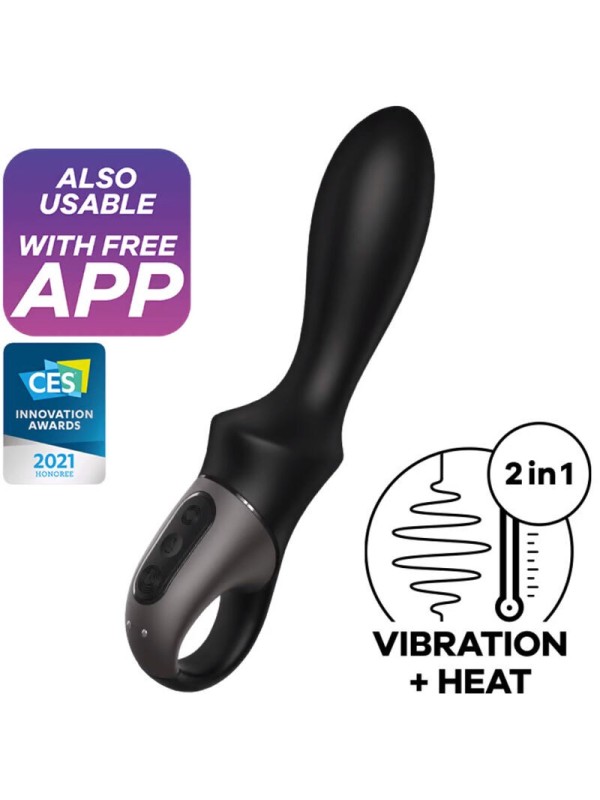 Vibratore App Anale Heat Climax Nero - SATISFYER CONNECT - Plug e Catene Anali | erosidea.com