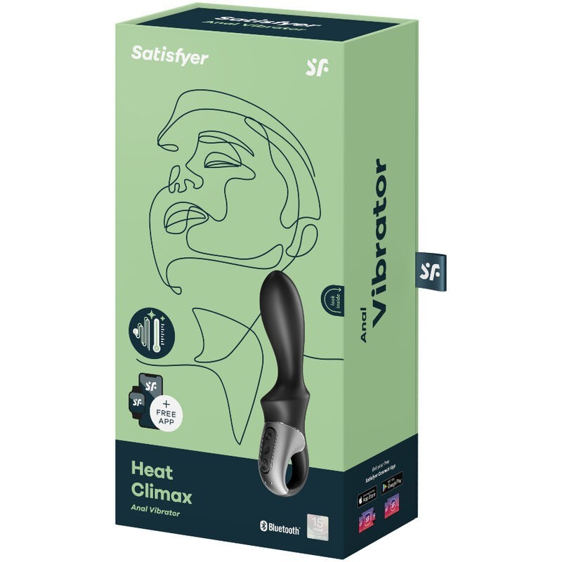Vibratore App Anale Heat Climax Nero - SATISFYER CONNECT - Plug e Catene Anali | erosidea.com