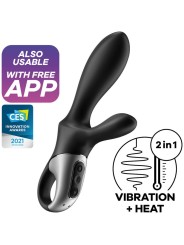 Vibratore Heat Climax+ App Anale Nero - SATISFYER CONNECT - Plug e Catene Anali | erosidea.com
