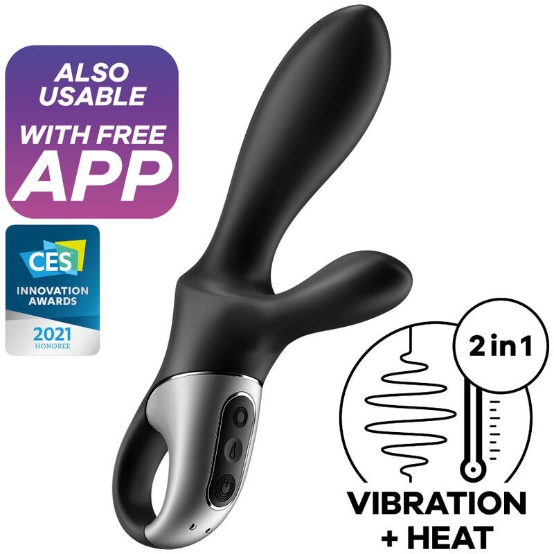 VIBRATORE HEAT CLIMAX+ APP ANALE NERO - SATISFYER CONNECT - Vibratori | erosidea.com