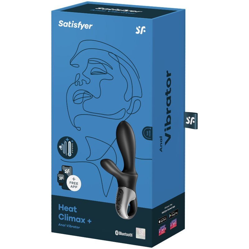 Vibratore Heat Climax+ App Anale Nero - SATISFYER CONNECT - Plug e Catene Anali | erosidea.com