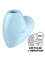 Satisfyer - Cutie Heart Stimolatore E Vibratore A Impulsi D'aria Blu - SATISFYER AIR PULSE - Succhia Clitoride | erosidea.com