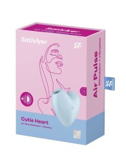 Satisfyer - Cutie Heart Stimolatore E Vibratore A Impulsi D'aria Blu - SATISFYER AIR PULSE - Succhia Clitoride | erosidea.com