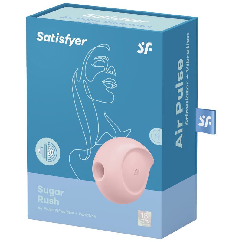 Satisfyer - Stimolatore Di Impulsi D'aria Sugar Rush E Vibratore Rosa - SATISFYER AIR PULSE - Succhia Clitoride | erosidea.com