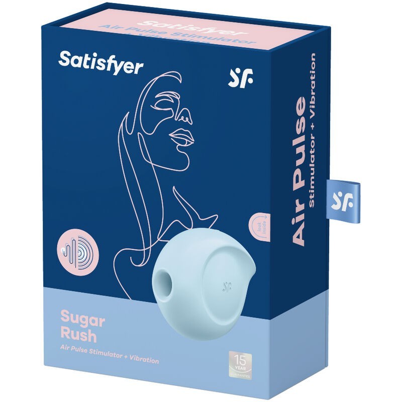 Vibratore Stimolatore E Sugar Rush Air Pulse Blu - SATISFYER AIR PULSE - Succhia Clitoride | erosidea.com