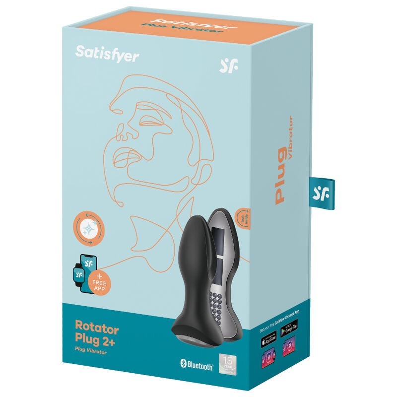 Satisfyer - Rotator Plug 2+ App Vibrante Plug Nero - SATISFYER CONNECT - Plug e Catene Anali | erosidea.com