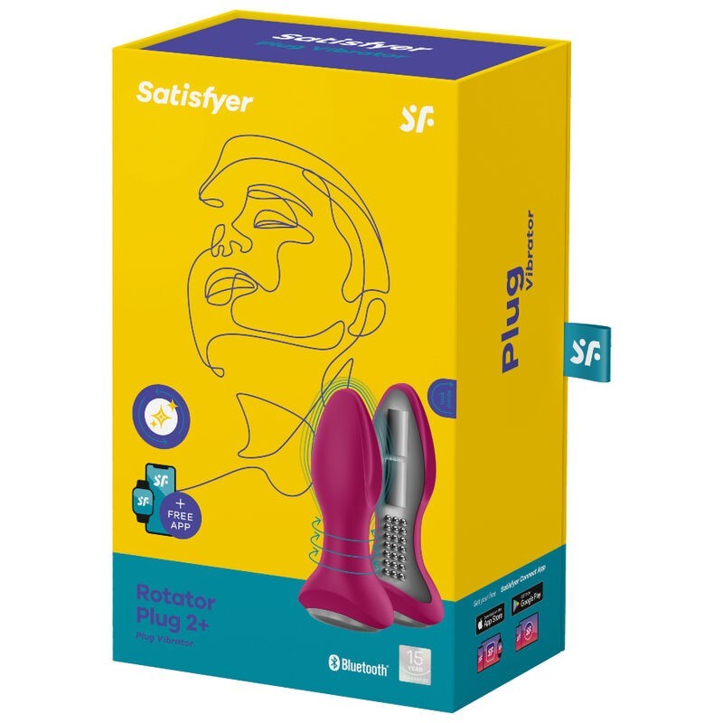 Satisfyer - Rotator Plug 2+ App Vibrante Plug Rosso - SATISFYER CONNECT - Plug e Catene Anali | erosidea.com