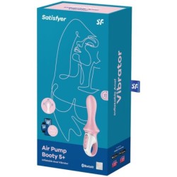 VIBRATORE ANALE GONFIABILE AIR PUMP BOOTY 5+ ROSA - SATISFYER CONNECT - Vibratori Doppia Stimolazione | erosidea.com