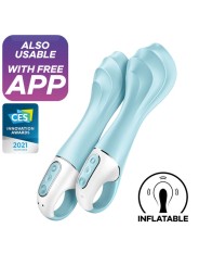 Vibratore Air Pump 5+ Gonfiabile G-Spot Blu - SATISFYER CONNECT - Vibratori Doppi | erosidea.com