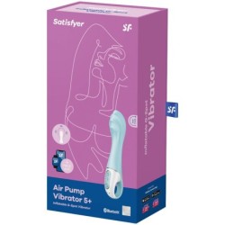 VIBRATORE AIR PUMP 5+ GONFIABILE G-SPOT BLU - SATISFYER CONNECT - Vibratori Doppia Stimolazione | erosidea.com