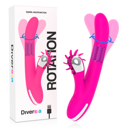 Vibratore Rabbit Diversia Con Rotazione 24 Cm - DIVERSIA - Vibratori Rabbit | erosidea.com
