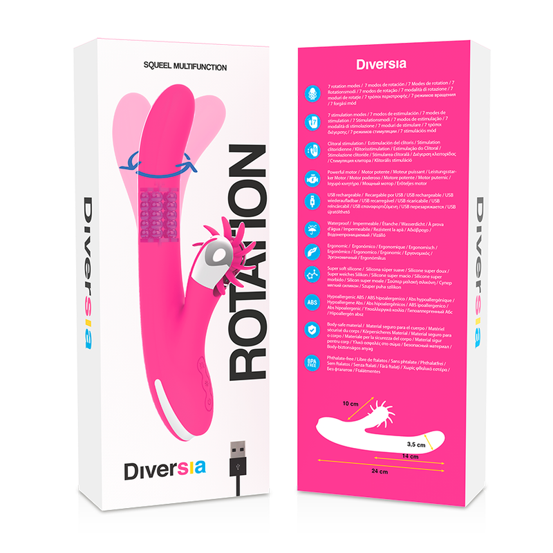 Vibratore Rabbit Diversia Con Rotazione 24 Cm - DIVERSIA - Vibratori Rabbit | erosidea.com