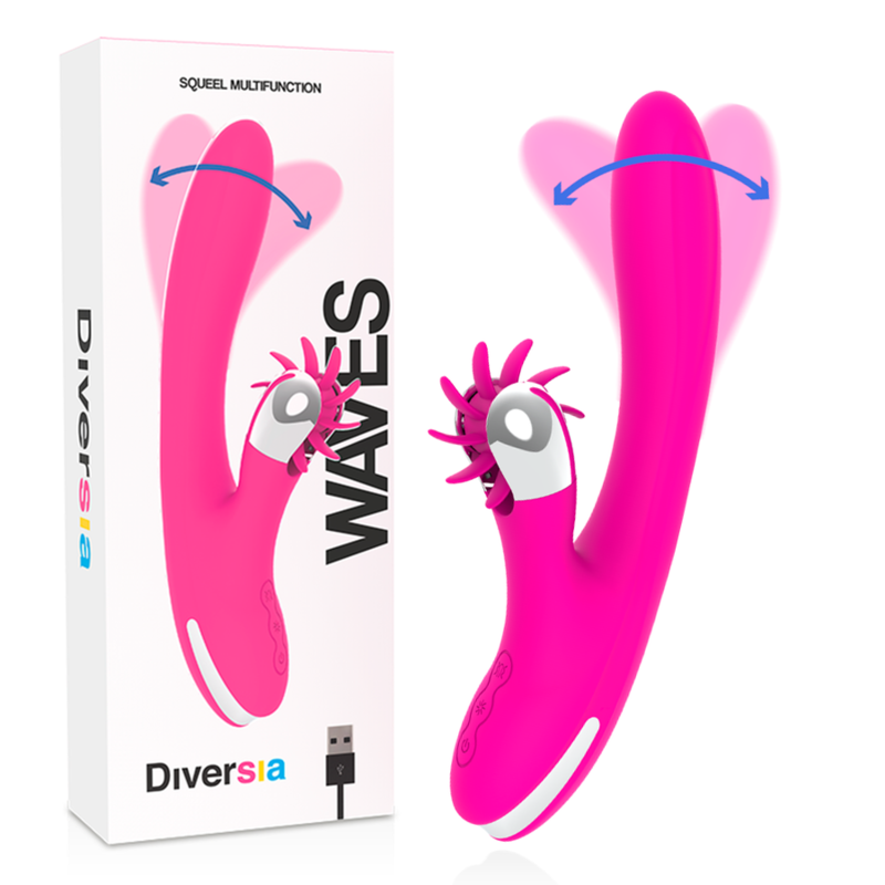 Vibratore Diversia Rabbit Onde 24 Cm - DIVERSIA - Vibratori Rabbit | erosidea.com