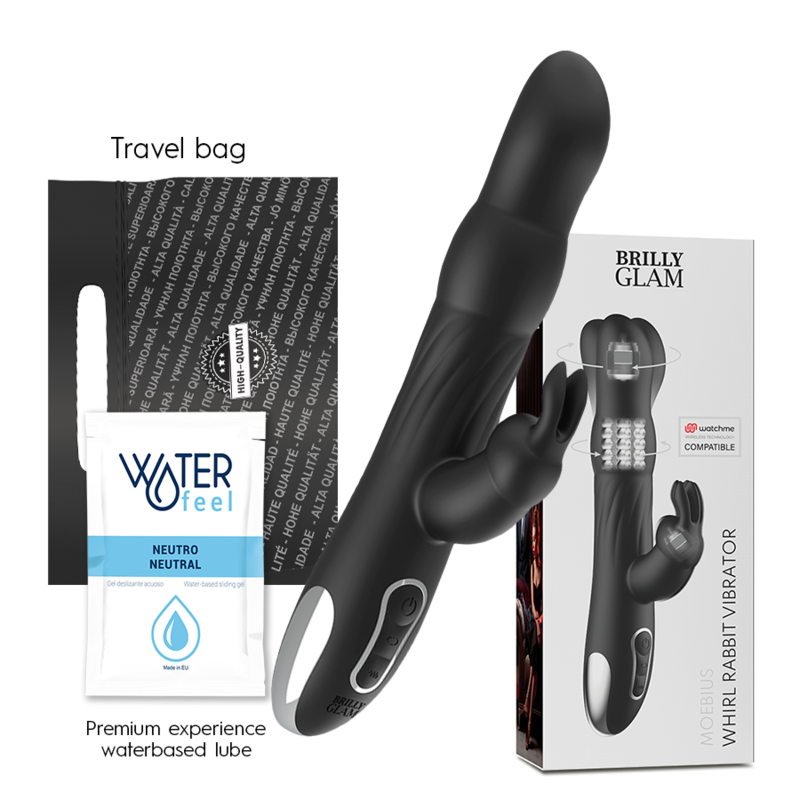 Vibratore Brilly Glam- E Rotator Rabbit Moebius Compatibile Con La Tecnologia Wireless Watchme - BRILLY GLAM - Vibratori Rabbit | erosidea.com