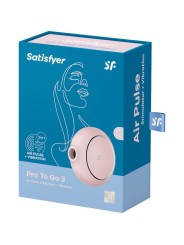 Vibratore Stimolatore E A Doppio Pro To Go 3 Rosa - SATISFYER AIR PULSE - Succhia Clitoride | erosidea.com