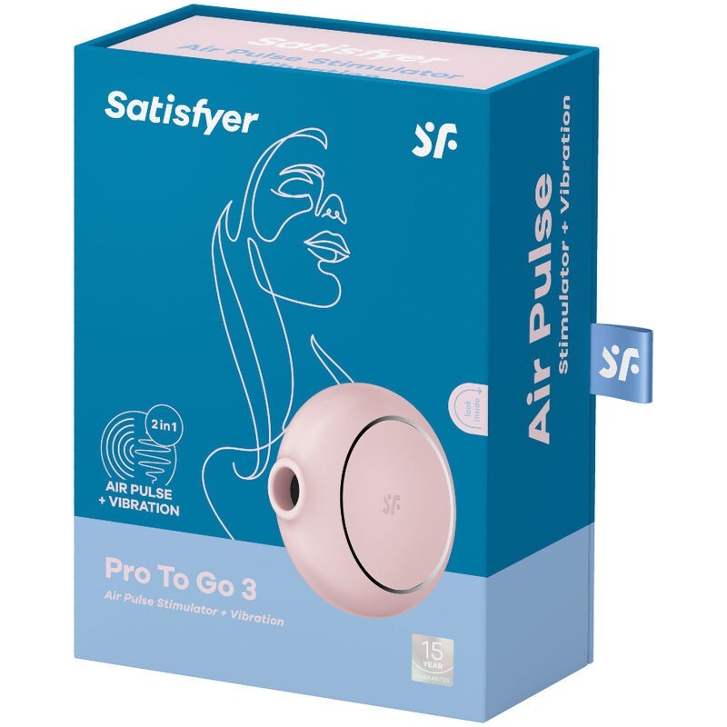 Vibratore Stimolatore E A Doppio Pro To Go 3 Rosa - SATISFYER AIR PULSE - Succhia Clitoride | erosidea.com