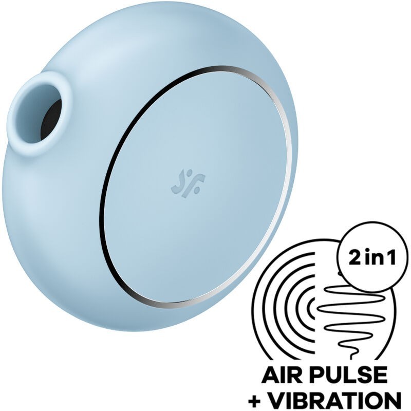Vibratore Stimolatore E A Doppio Pro To Go 3 Blu - SATISFYER AIR PULSE - Succhia Clitoride | erosidea.com