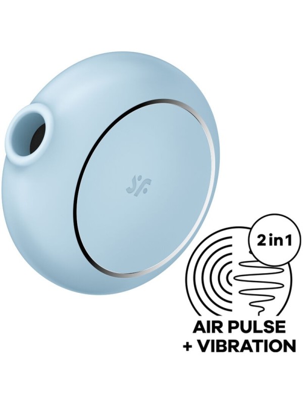 Vibratore Stimolatore E A Doppio Pro To Go 3 Blu - SATISFYER AIR PULSE - Succhia Clitoride | erosidea.com