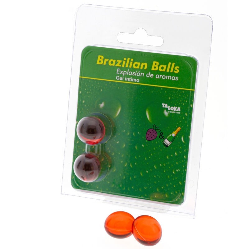 Taloka - 2 Sfere Brasiliane Gel Intimo Fragole E Champagne - TALOKA - Ovetti Palline Sfere | erosidea.com