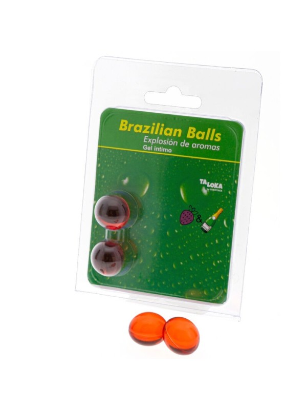 Taloka - 2 Sfere Brasiliane Gel Intimo Fragole E Champagne - TALOKA - Ovetti Palline Sfere | erosidea.com