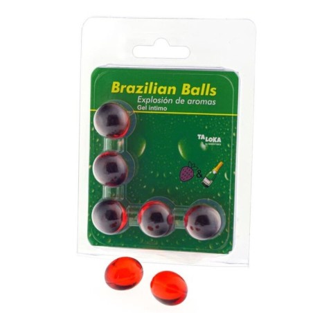 Taloka - 5 Sfere Brasiliane Gel Intimo Fragole E Champagne - TALOKA - Ovetti Palline Sfere | erosidea.com