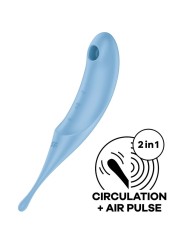 Satisfyer - Stimolatore E Vibratore Twirling Pro Air Pulse Blu - SATISFYER AIR PULSE - Succhia Clitoride | erosidea.com
