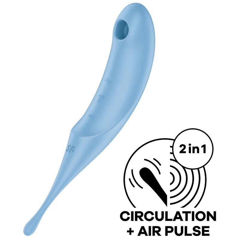 Satisfyer - Stimolatore E Vibratore Twirling Pro Air Pulse Blu - SATISFYER AIR PULSE - Succhia Clitoride | erosidea.com
