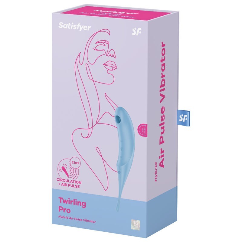 Satisfyer - Stimolatore E Vibratore Twirling Pro Air Pulse Blu - SATISFYER AIR PULSE - Succhia Clitoride | erosidea.com