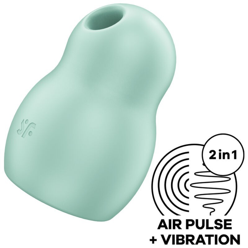 Vibratore Pro To Go 1 Doppio Stimolatore E Verde - SATISFYER AIR PULSE - Succhia Clitoride | erosidea.com